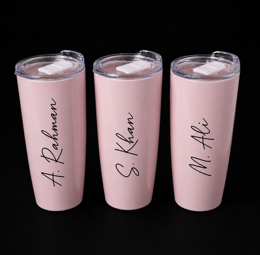 Personalised Insulated Steel Tumbler - Light Pink