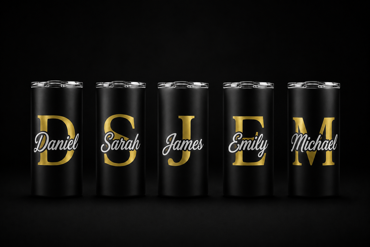 Personalised Insulated Steel Tumbler - Black